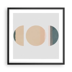 Pôster com moldura preta - Círculo entre círculos - 50x50 cm