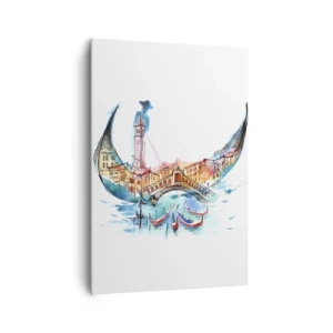 Quadro em tela - Navegamos pela cidade - 70x100 cm