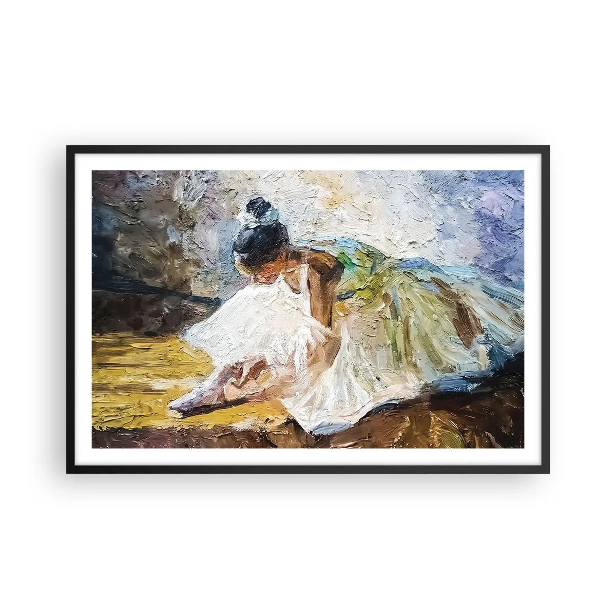 Pôster com moldura preta - Do quadro de Degas - 91x61 cm