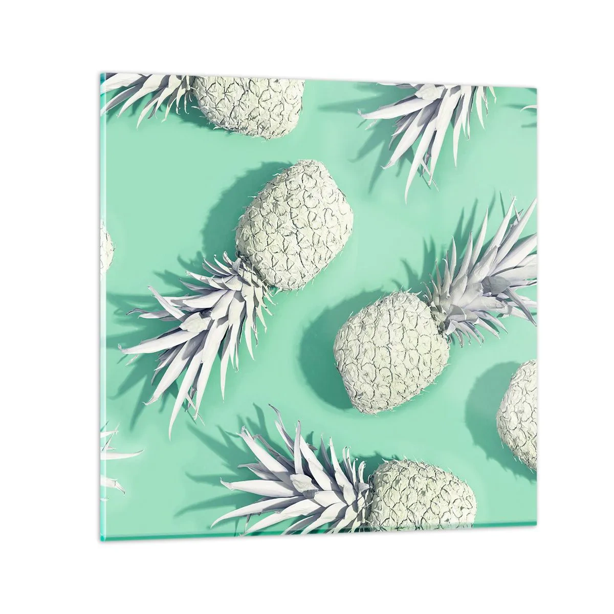 Quadro em vidro - Vão muito bem com a hortelã - 60x60 cm