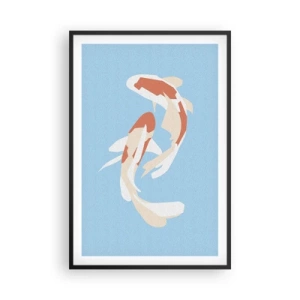 Pôster com moldura preta - Nado sincronizado espontâneo - 61x91 cm