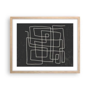 Pôster com moldura de carvalho claro - Não é tão simples - 50x40 cm