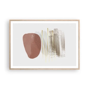 Pôster com moldura de carvalho claro - Colunata abstrata - 100x70 cm
