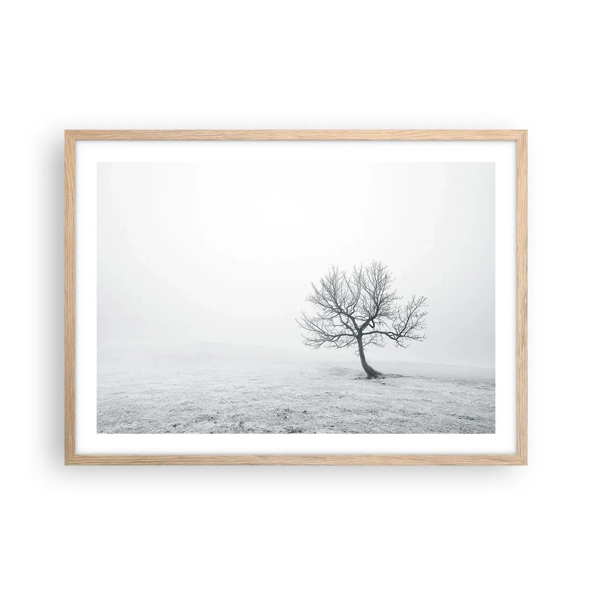 Pôster com moldura de carvalho claro - Contra o nada - 70x50 cm