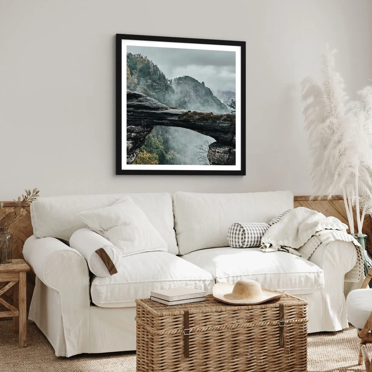 Pôster com moldura preta - A aventura está prestes a começar - 50x50 cm