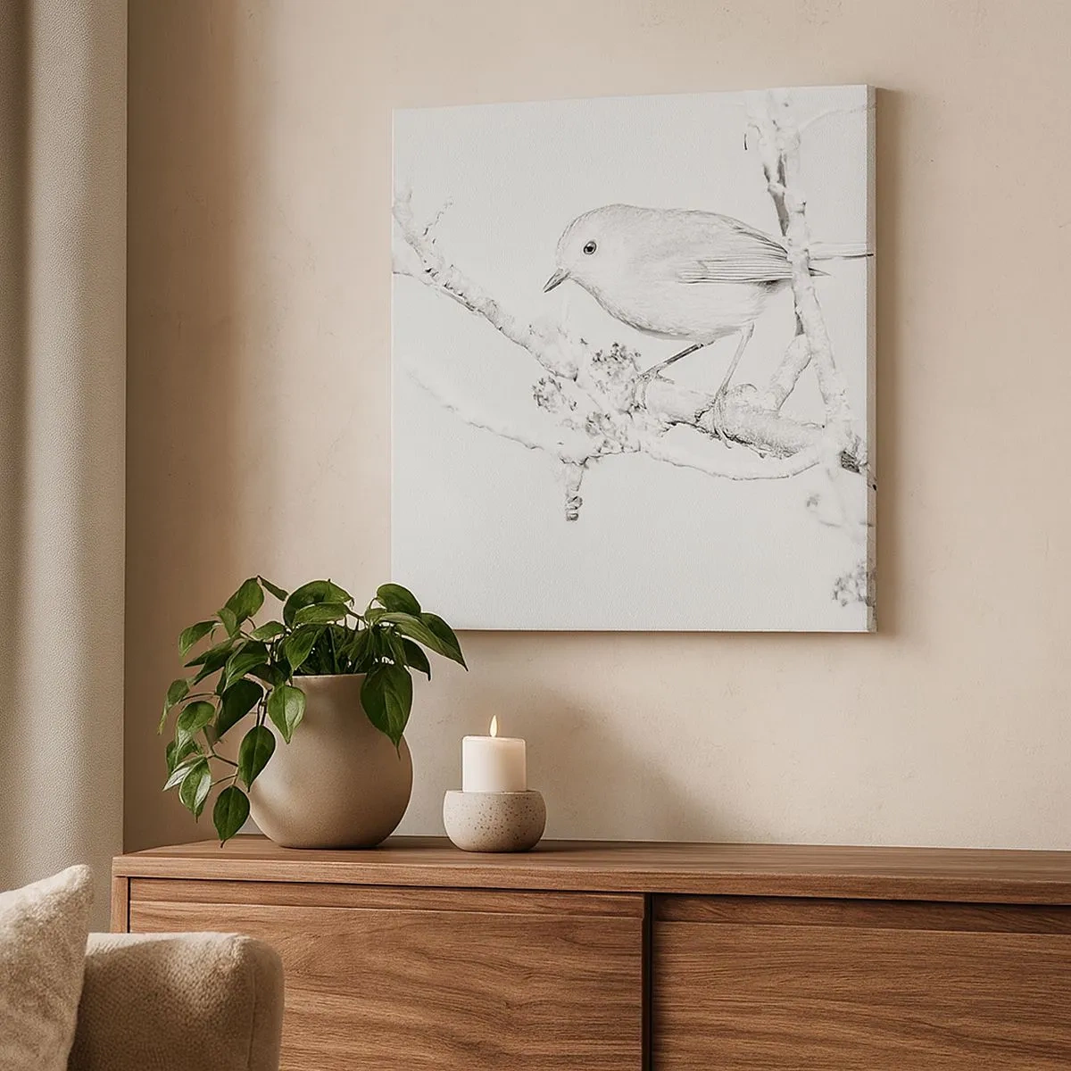 Quadro em tela - Manhã de inverno - 30x30 cm