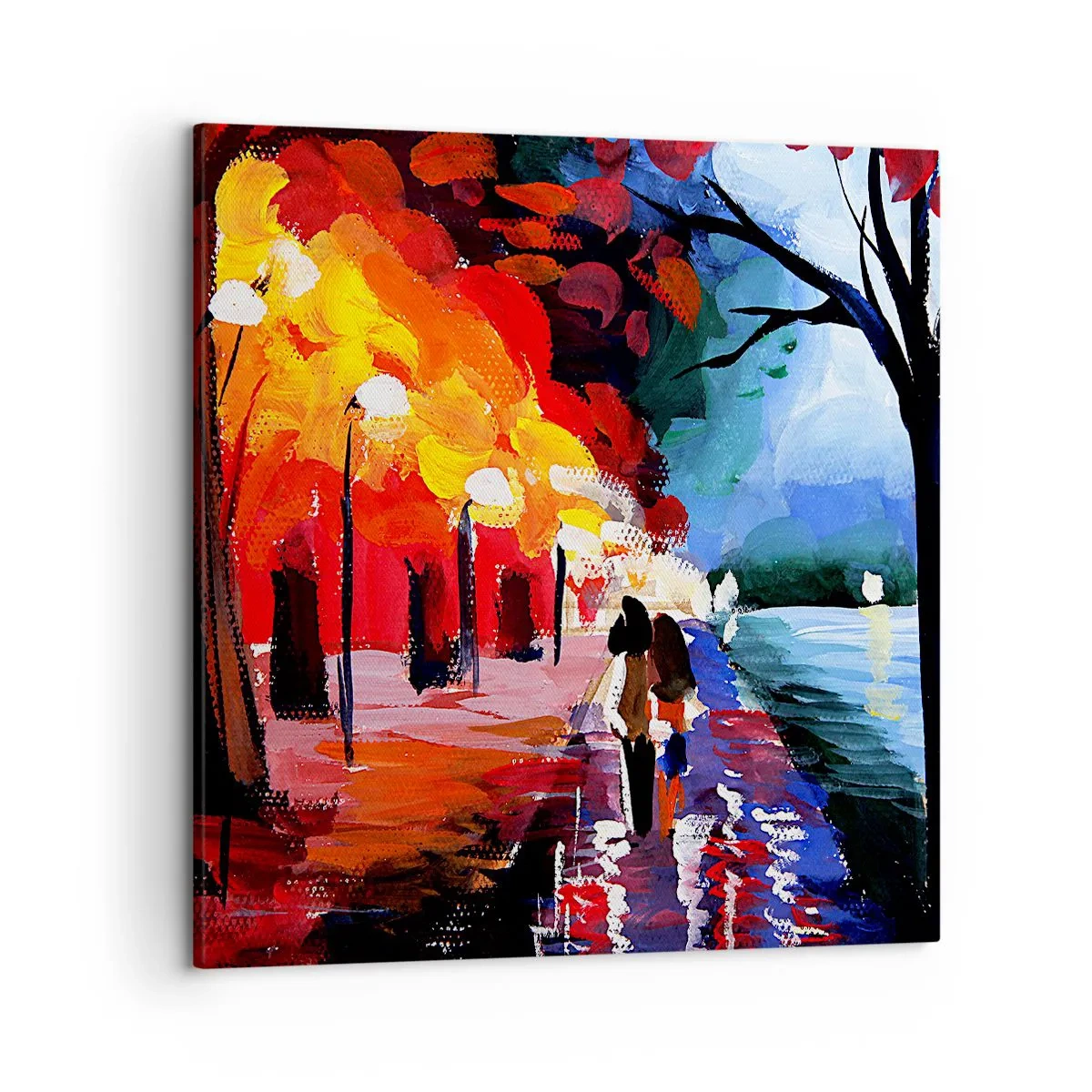 Quadro em tela - Outono ardente no parque - 50x50 cm