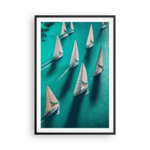 Pôster com moldura preta - Numa competição com o vento - 61x91 cm