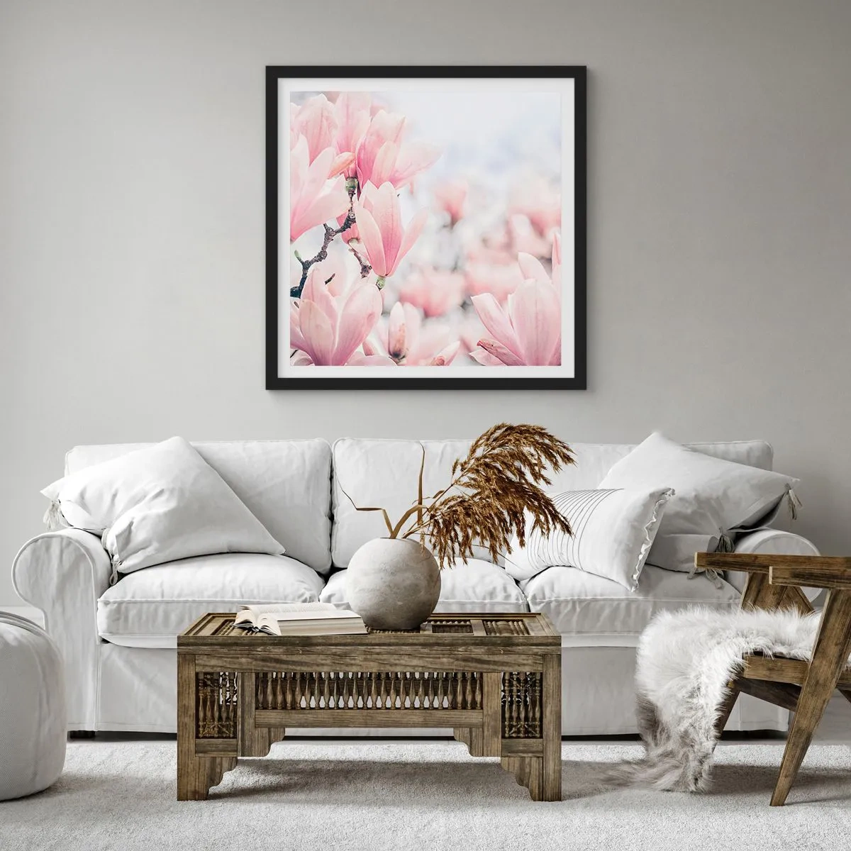 Pôster com moldura preta - O ideal da subtileza - 50x50 cm