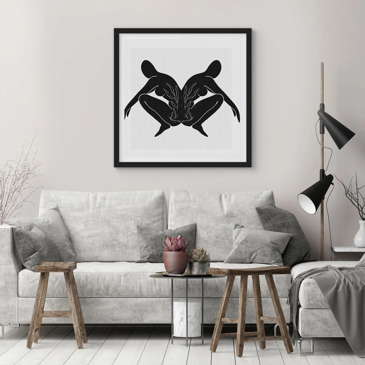 Pôster com moldura preta - Uma alma comum - 60x60 cm