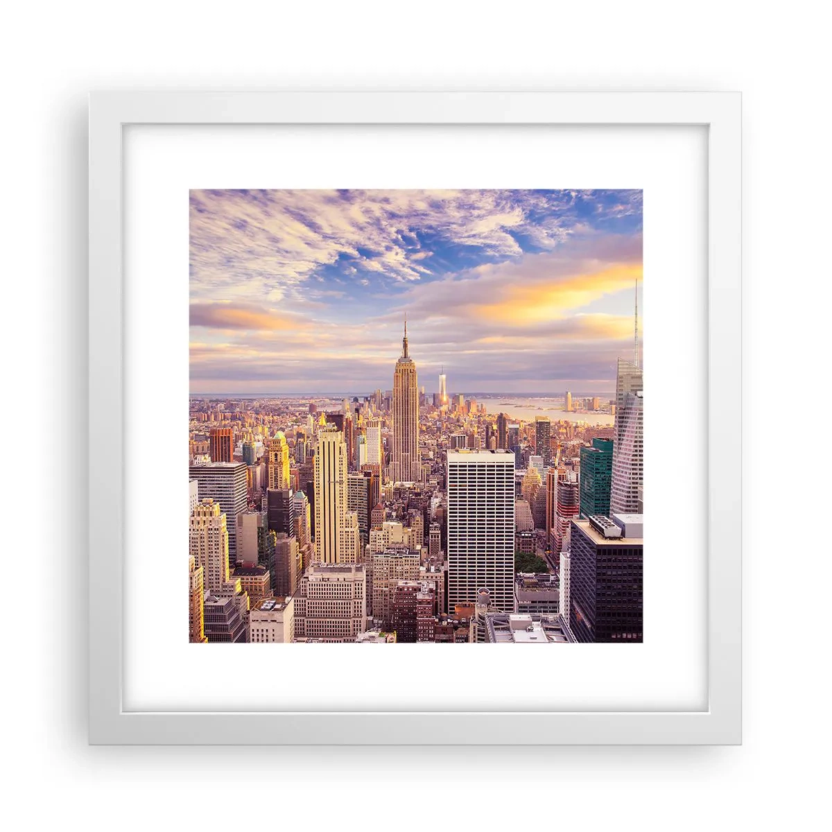 Pôster em moldura branca - Alcançar as nuvens - 30x30 cm