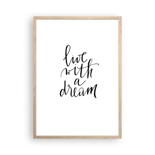 Pôster com moldura de carvalho claro - Of course - 50x70 cm