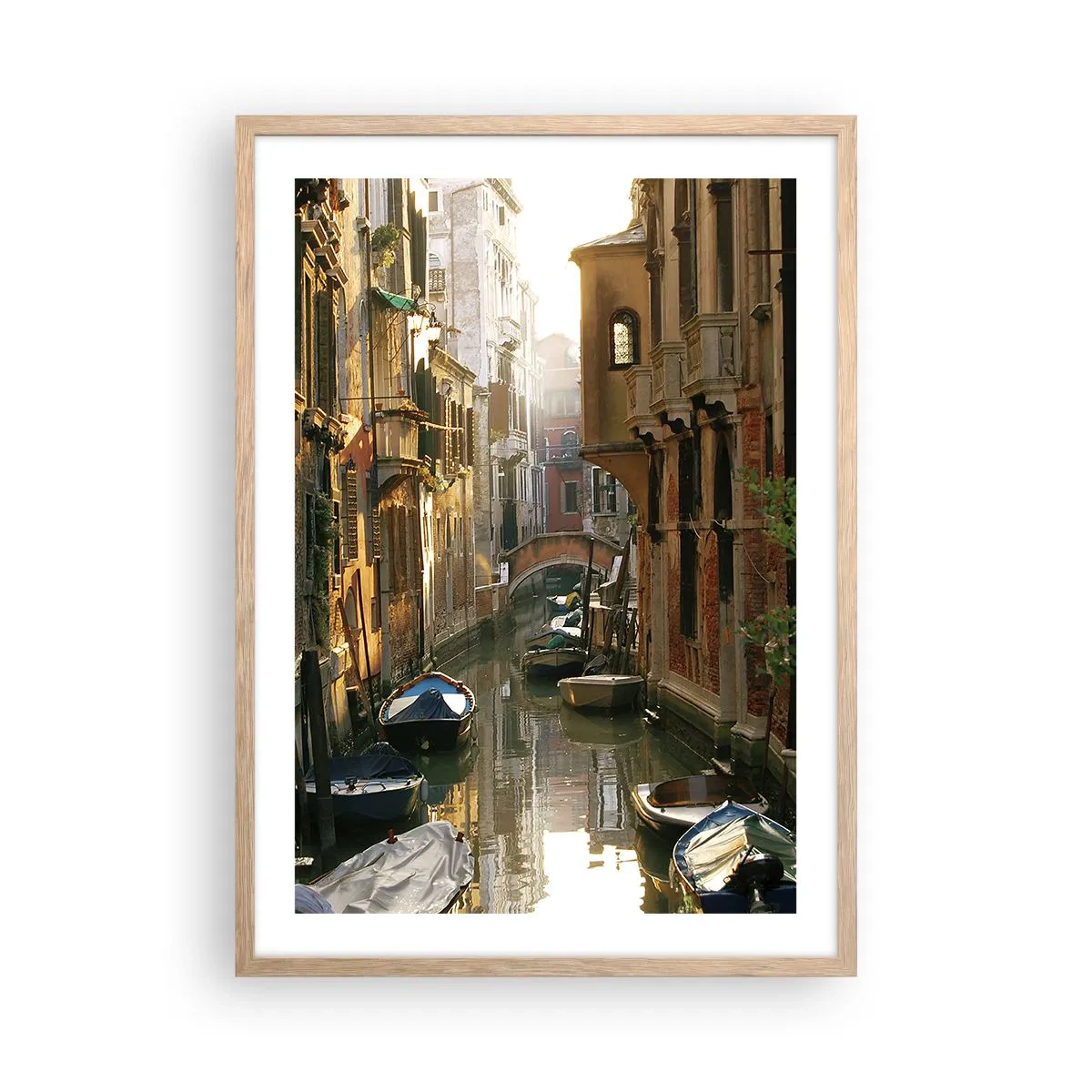 Pôster com moldura de carvalho claro - Em um beco veneziano - 50x70 cm