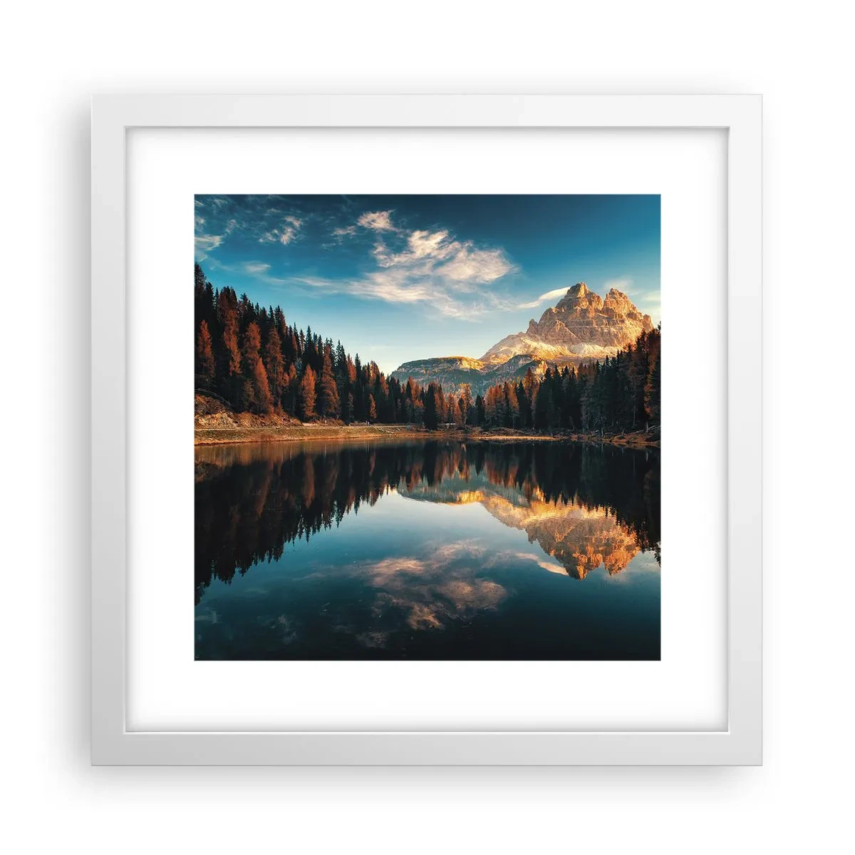 Pôster em moldura branca - Paisagem dupla - 30x30 cm