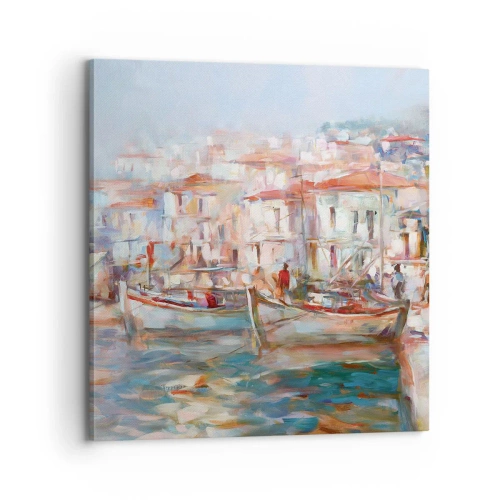 Quadro em tela - Férias em pastel - 70x70 cm