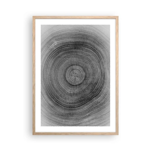 Pôster com moldura de carvalho claro - Sinal dos tempos - 50x70 cm