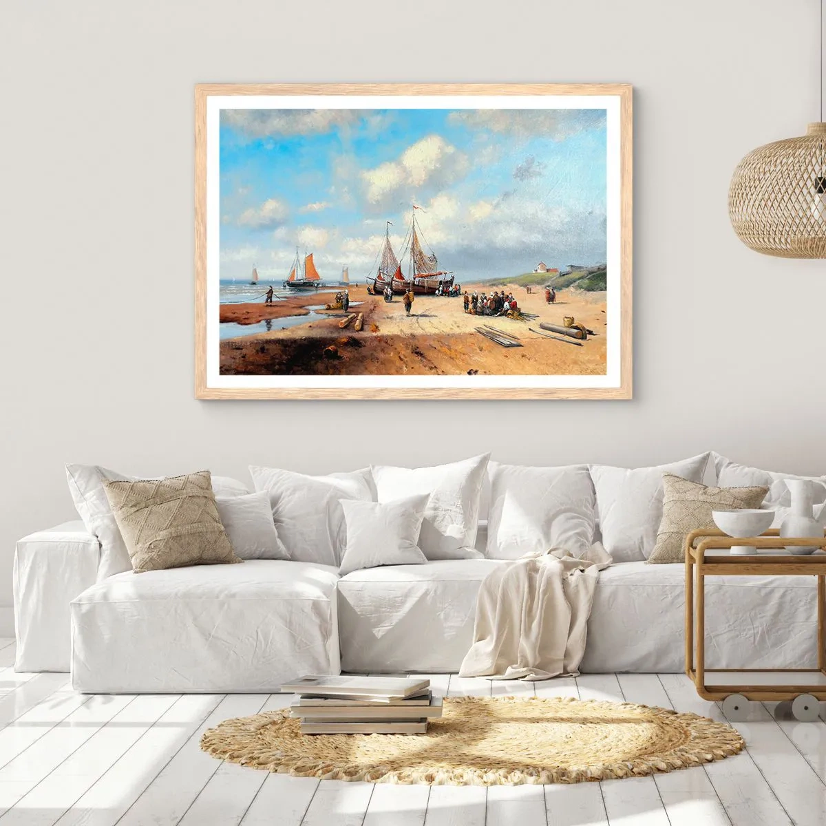 Pôster com moldura de carvalho claro - Pós-caça bem-sucedida - 100x70 cm