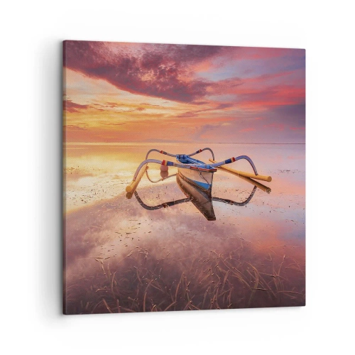 Quadro em tela - A calma de uma noite tropical - 50x50 cm