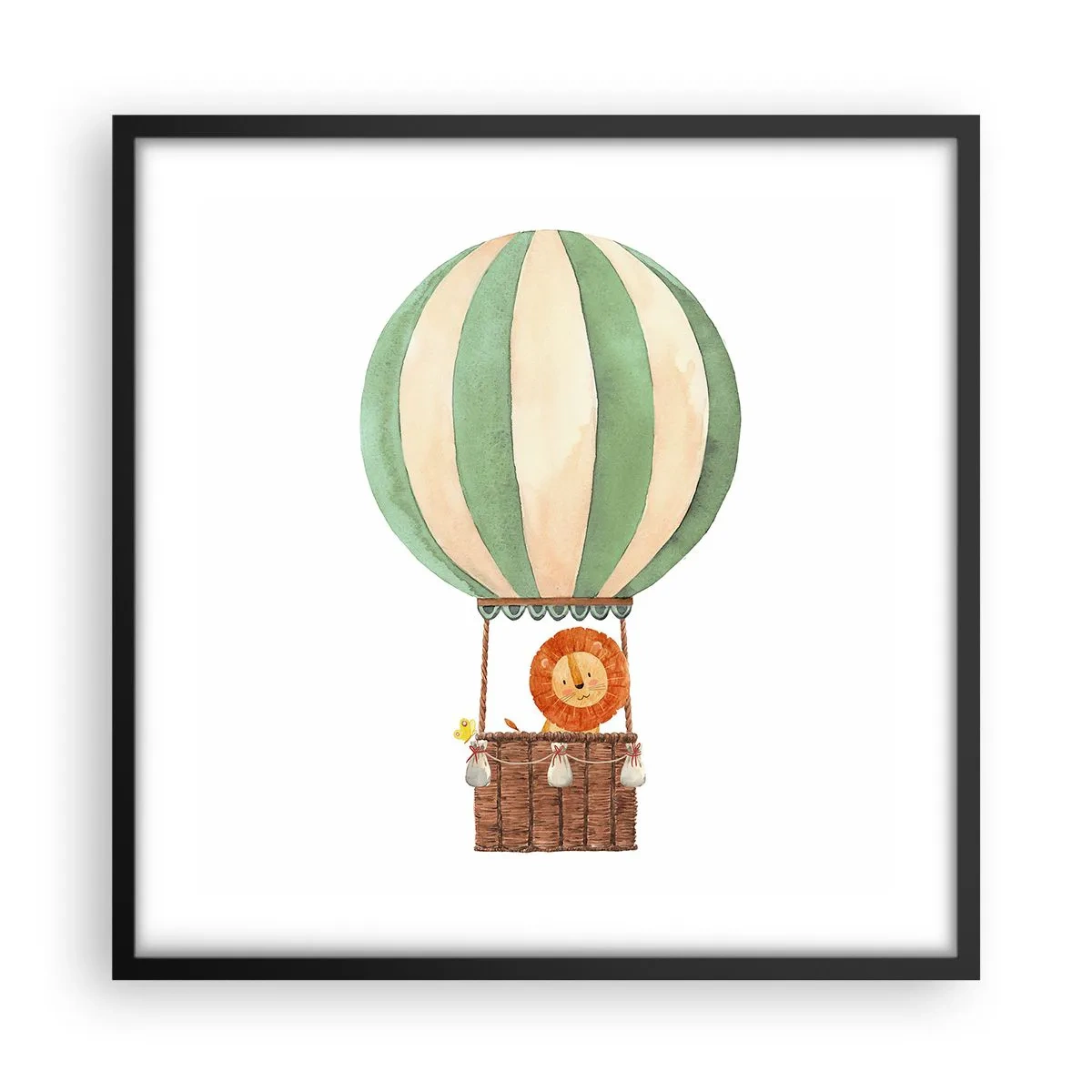 Pôster com moldura preta - As viagens de Leon - 50x50 cm