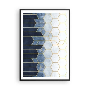 Pôster com moldura preta - Composição em ritmo sincopado - 70x100 cm