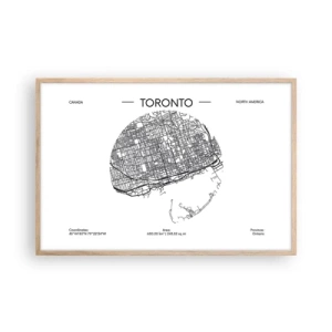 Pôster com moldura de carvalho claro - Anatomia de Toronto - 91x61 cm
