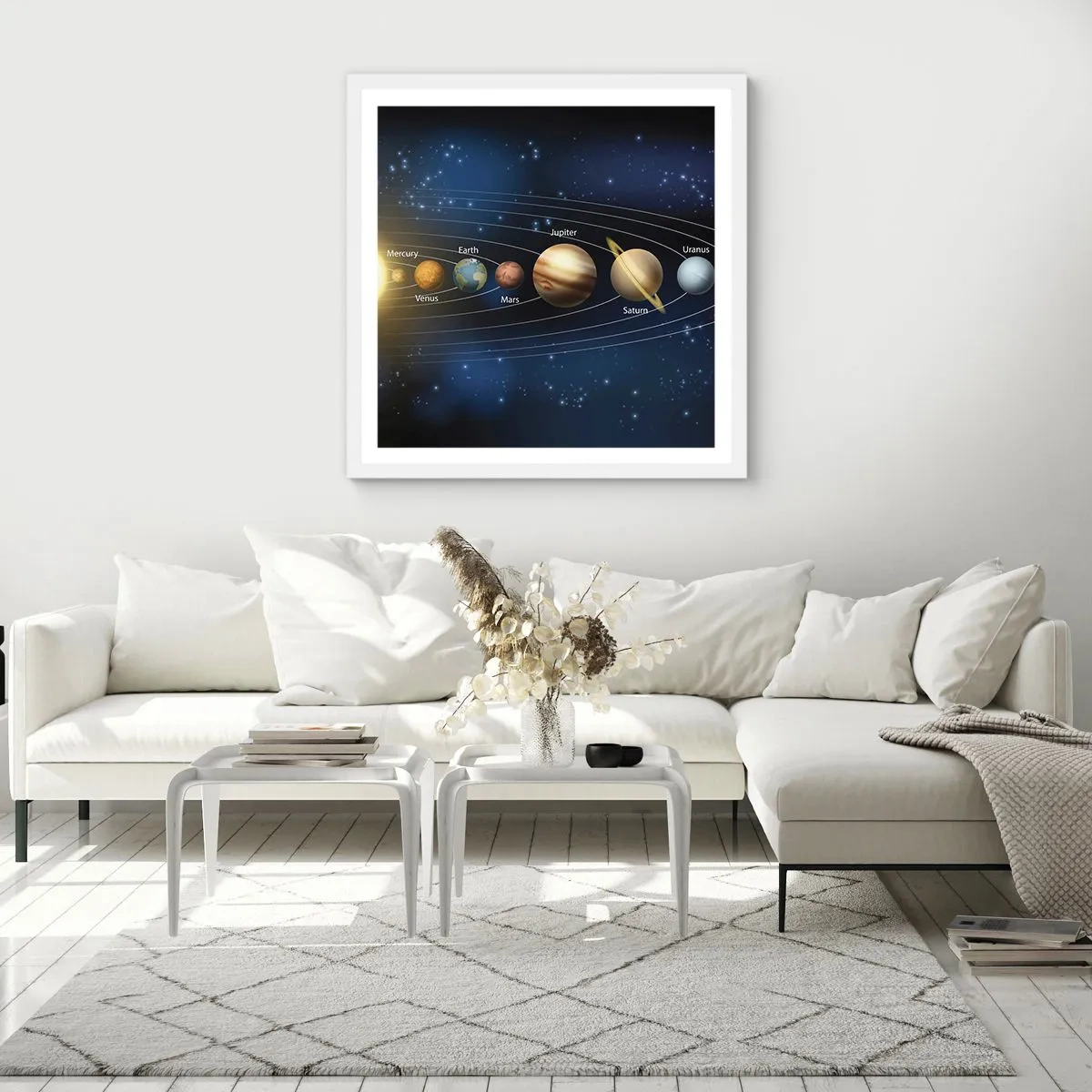 Pôster em moldura branca - Um de dez - 50x50 cm