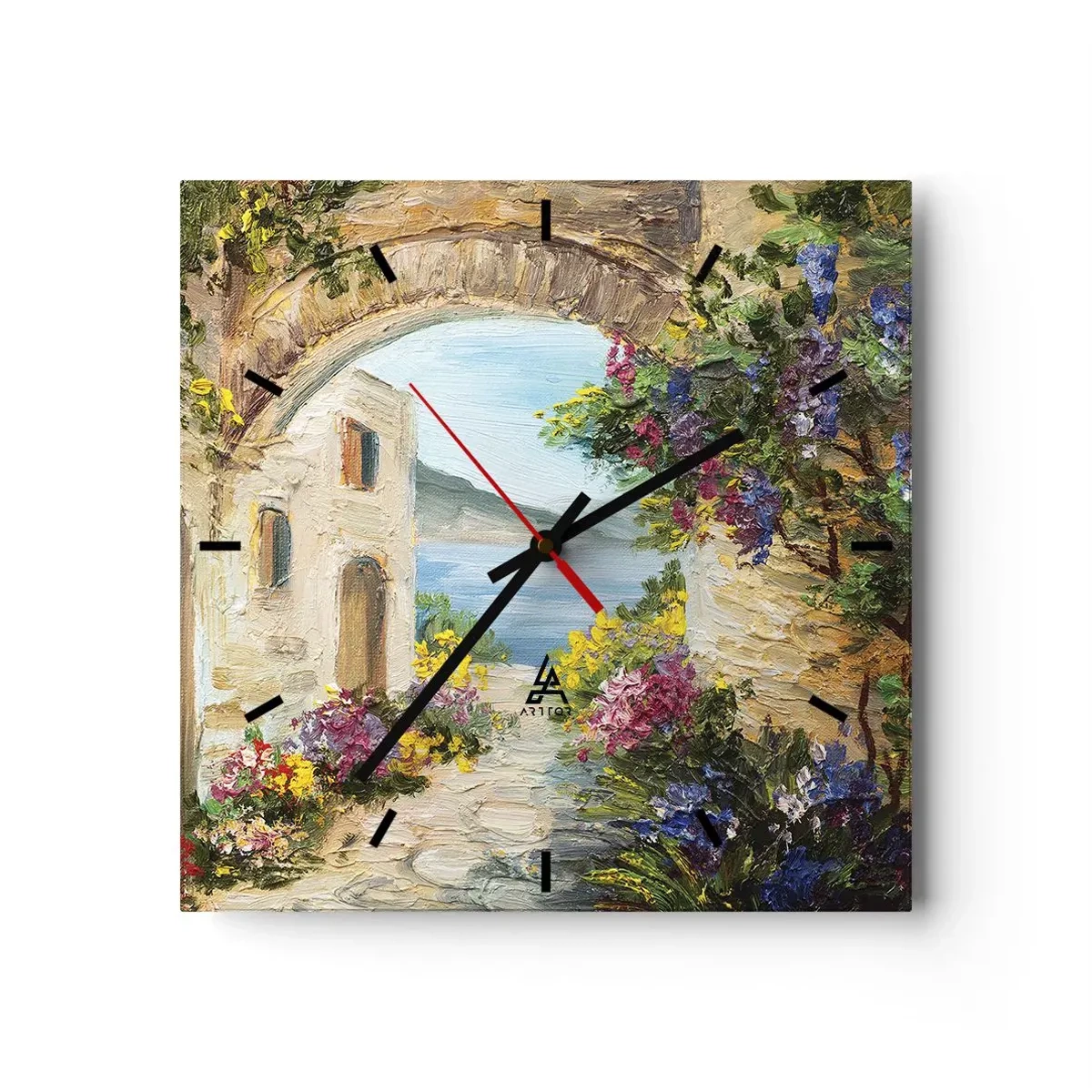 Relógio de parede - Relógio em vidro - O encanto da província costeira - 30x30 cm