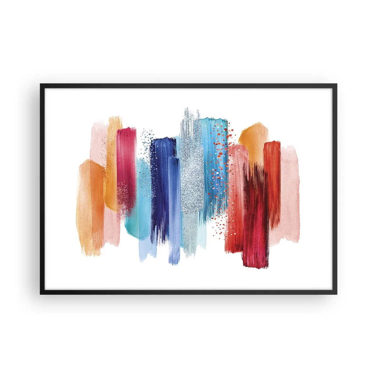 Pôster com moldura preta - Para cima e para baixo - 100x70 cm