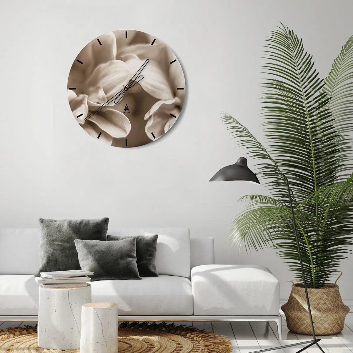 Relógio de parede - Relógio em vidro - Gentil como um sorriso - 40x40 cm