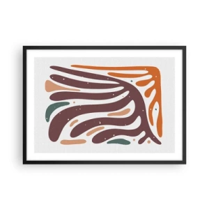 Pôster com moldura preta - Composição orgánica radiante - 70x50 cm