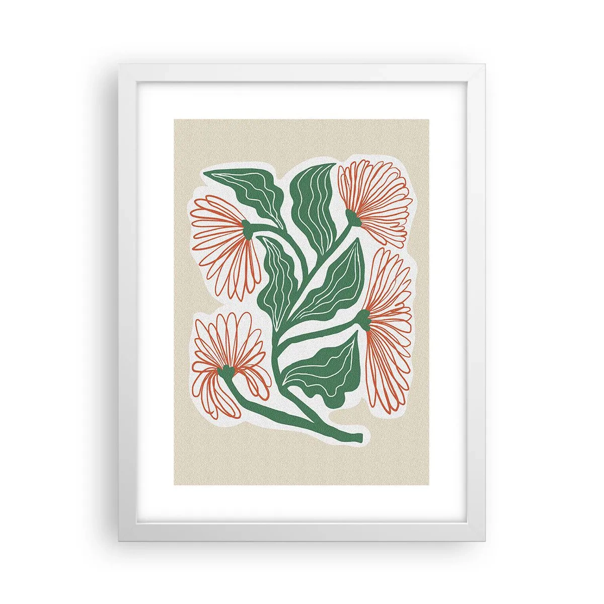 Pôster em moldura branca - Folclórico e moderno - 30x40 cm