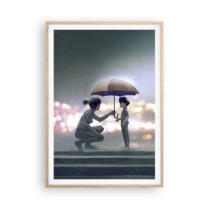 Pôster com moldura de carvalho claro - Está tudo bem agora - 70x100 cm