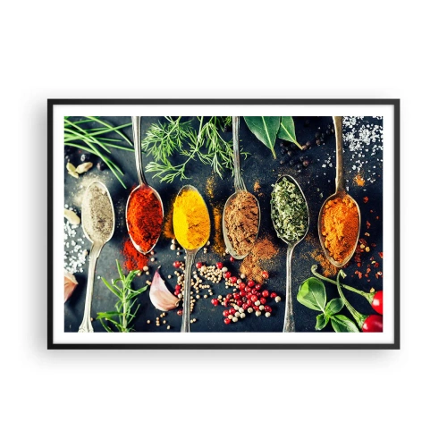 Pôster com moldura preta - Magia culinária - 100x70 cm