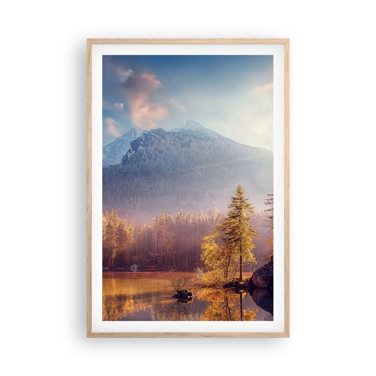 Pôster com moldura de carvalho claro - Nas montanhas e vales - 61x91 cm