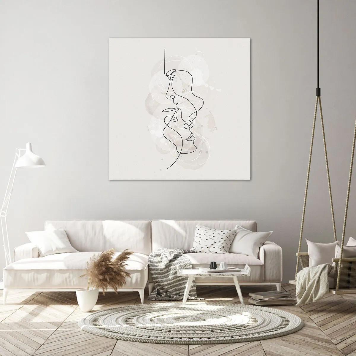 Quadro em tela - Emaranhados num abraço - 40x40 cm