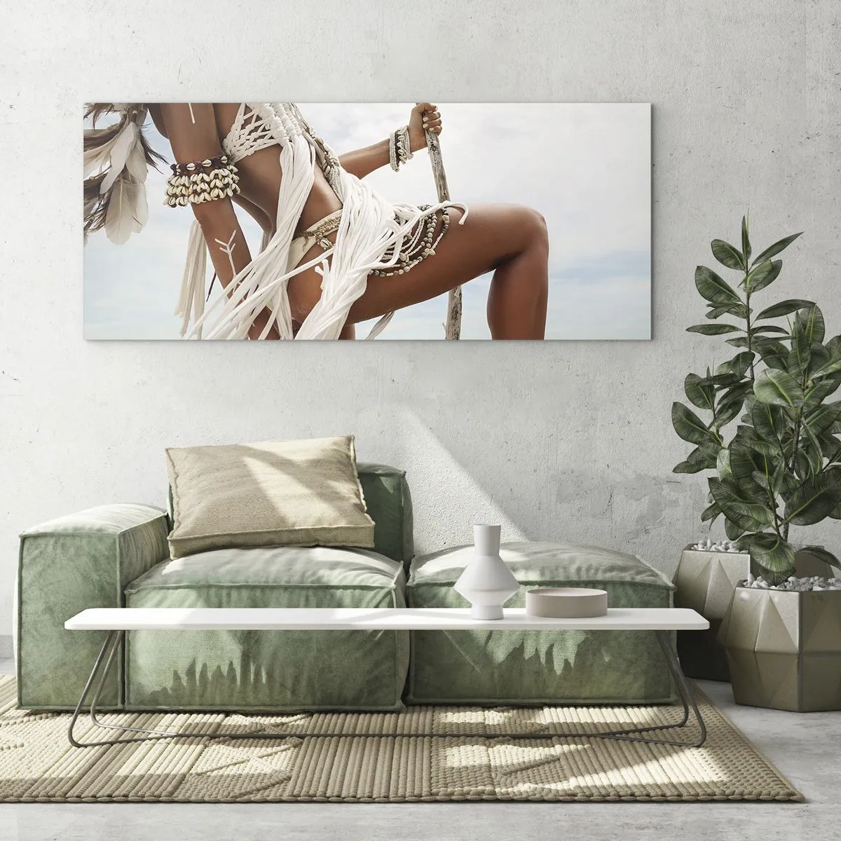 Quadro em vidro - Sacerdotisa do Sol - 160x50 cm