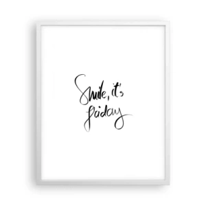 Pôster em moldura branca - Verdadeira alegria - 40x50 cm