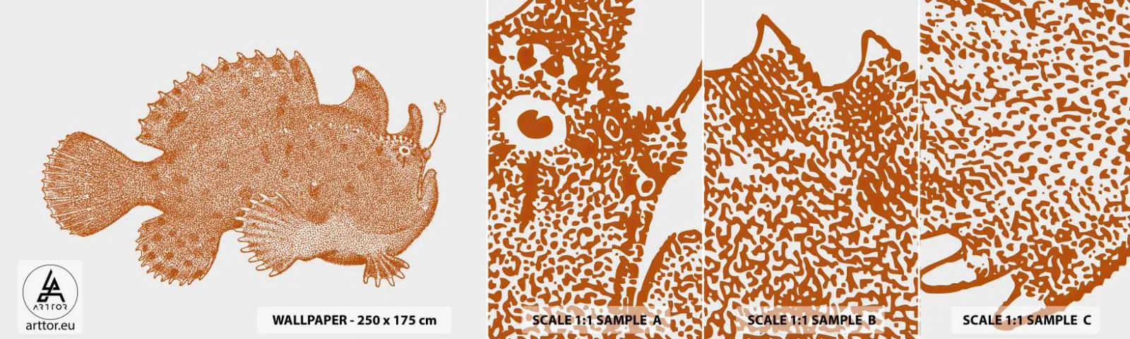 Amostra de Papel de Parede Standard Eco - E era um peixe - Peixe Marinho, oceano, Beira-mar - 100x30 cm