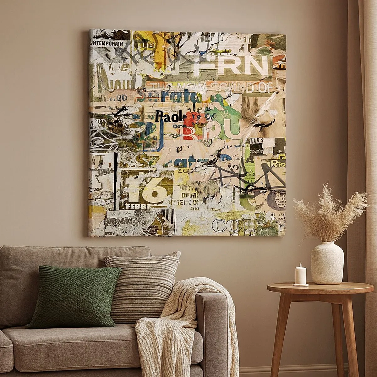 Quadro em tela - O caos - 30x30 cm