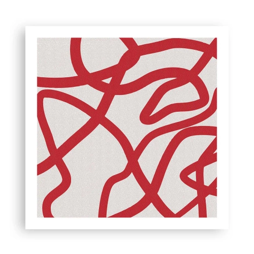 Pôster - Vermelho em branco - 60x60 cm