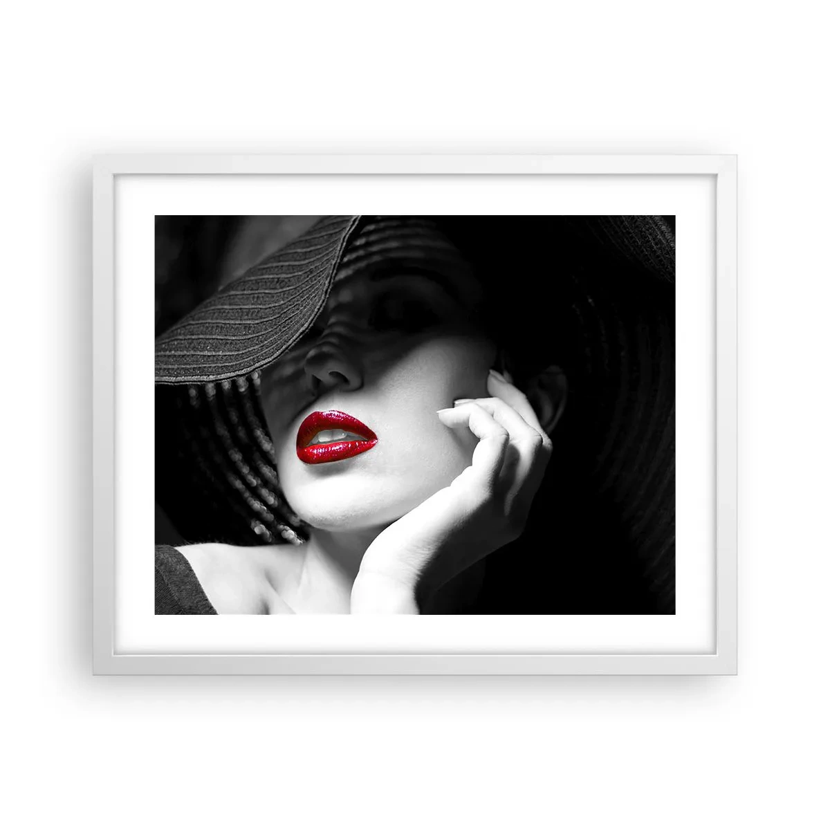 Pôster em moldura branca - Um estudo em vermelho - 50x40 cm