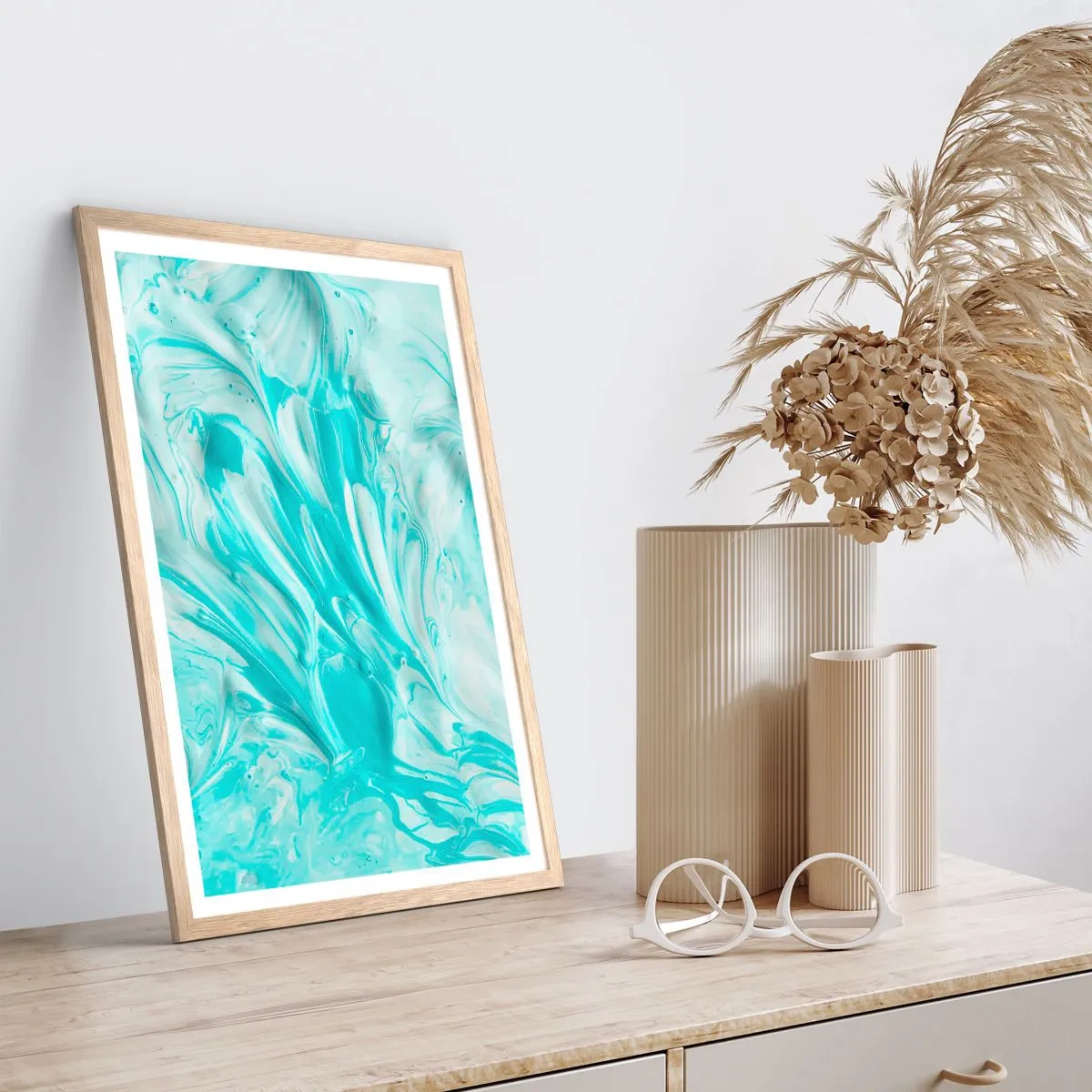 Pôster com moldura de carvalho claro - Juntos para sempre - 70x100 cm