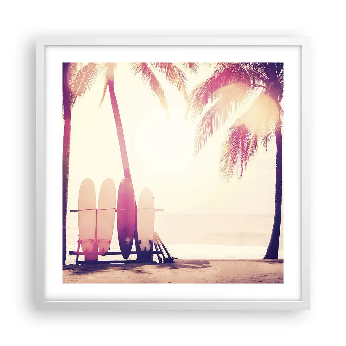 Pôster em moldura branca - Vai ser um grande dia - 50x50 cm