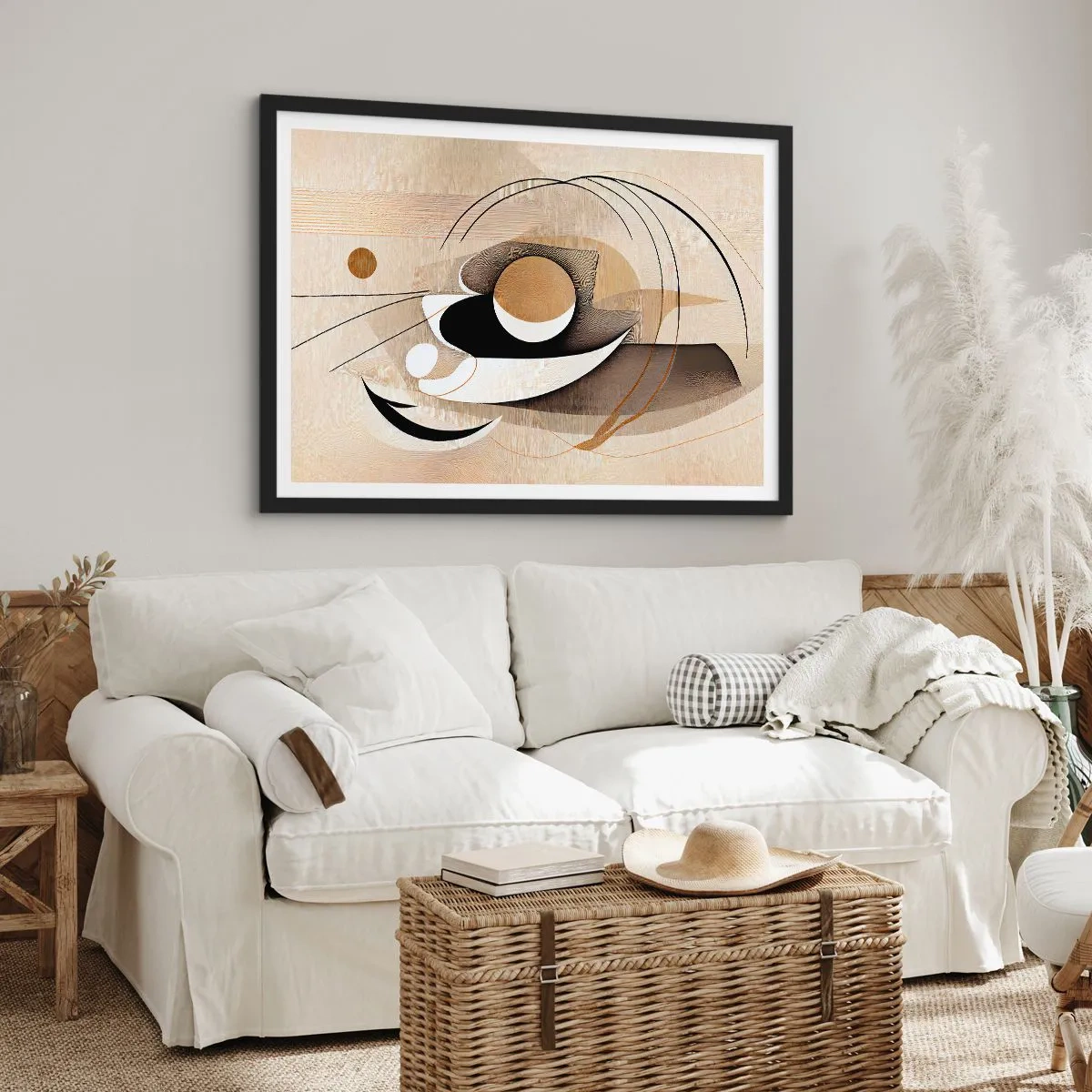 Pôster com moldura preta - Composição: a essência da palavra - 70x50 cm