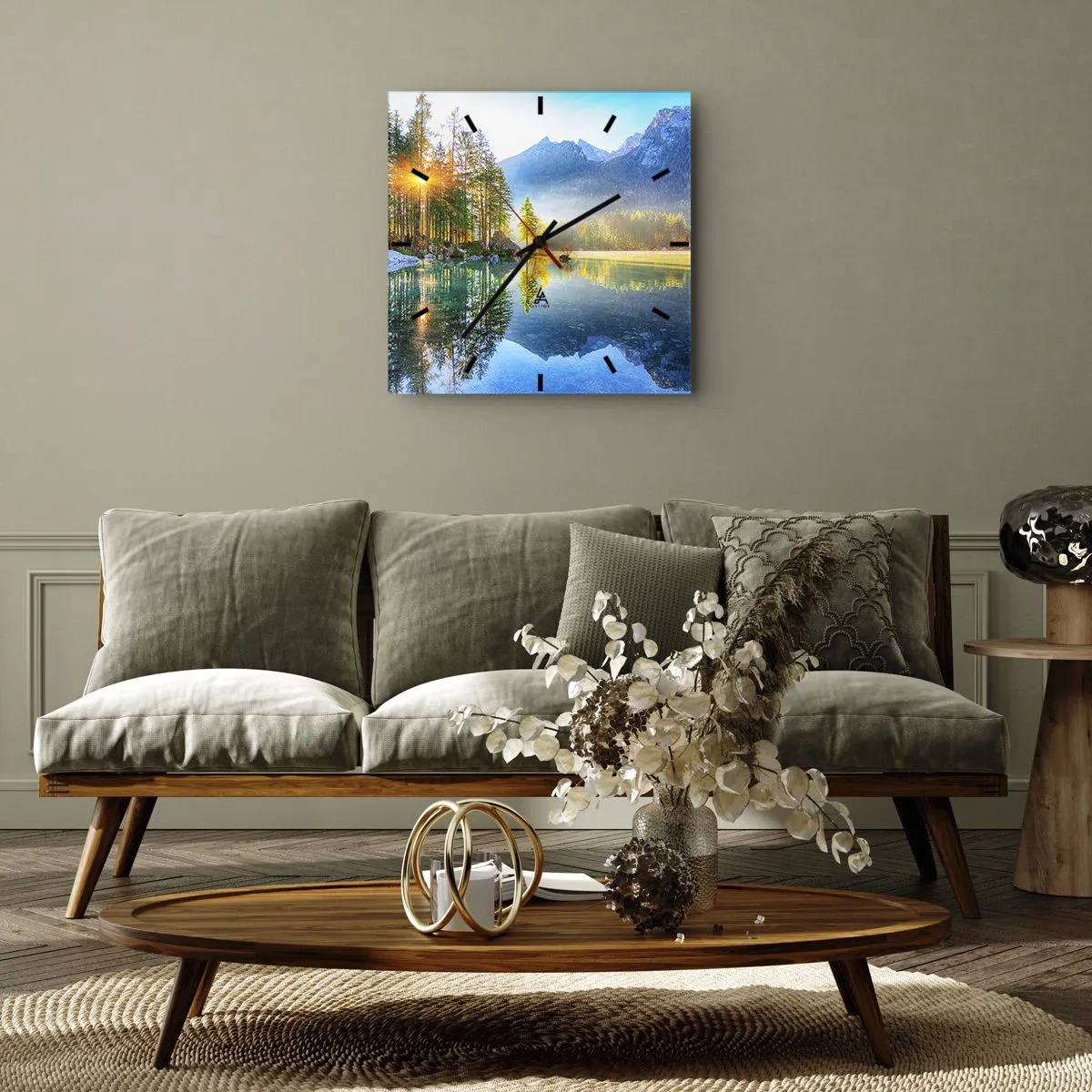 Relógio de parede - Relógio em vidro - Majestade e doçura - 30x30 cm