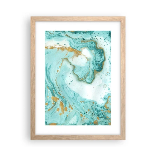 Pôster com moldura de carvalho claro - Sob a grande onda do período Edo - 30x40 cm