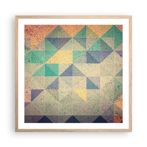 Pôster com moldura de carvalho claro - República dos triângulos - 60x60 cm