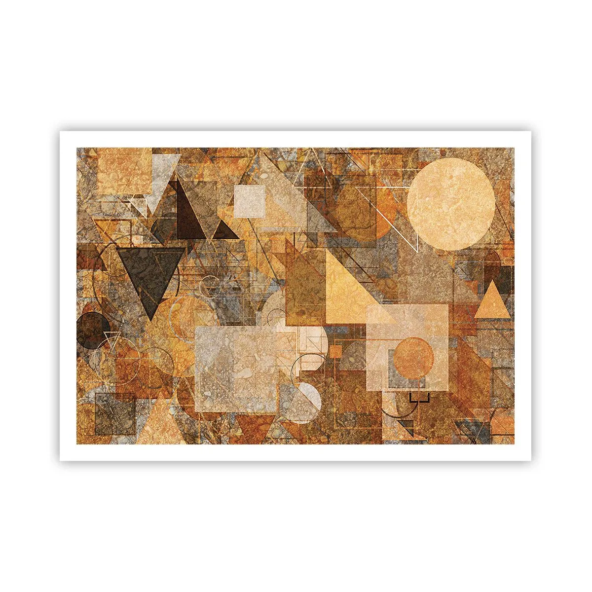 Pôster - Estudo Cubista em Bronze - 100x70 cm