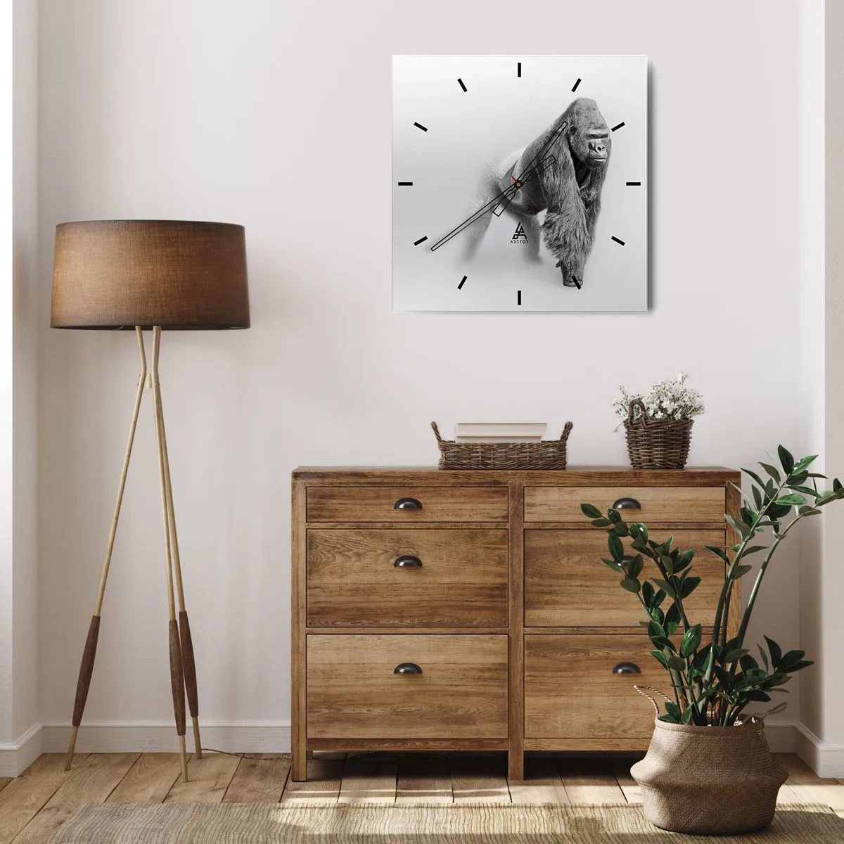 Relógio de parede - Relógio em vidro - Confiante na sua força - 40x40 cm