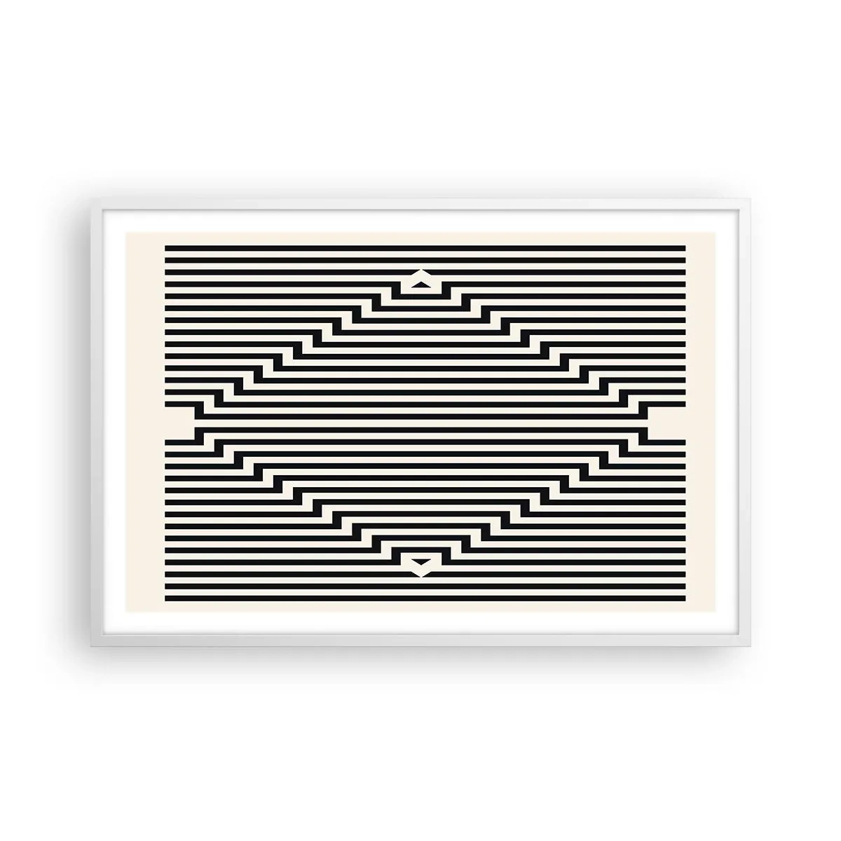 Pôster em moldura branca - Ilusão geométrica - 91x61 cm